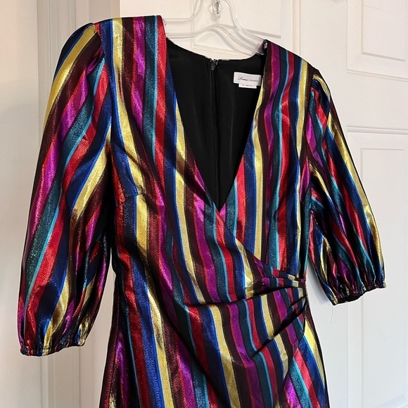 🥤 Lovers + Friends Frida Mini Dress Rainbow Metallic XXS Riverdale Wardrobe - Picture 6 of 16
